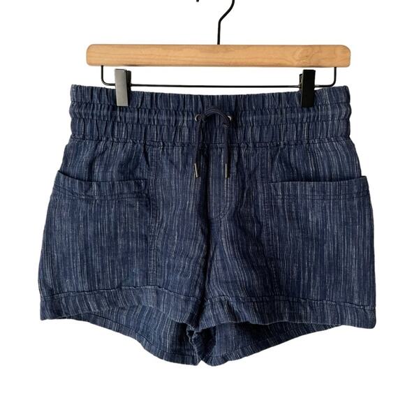 Athleta Cabo linen textured shorts navy 2 - Picture 1 of 14